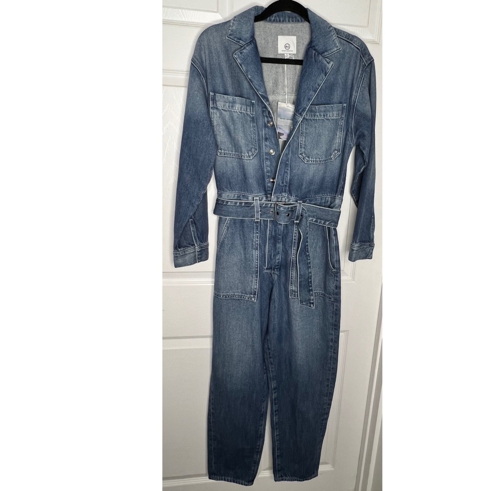 NWT AG Denim Jean Belted Full Body Jumpsuit Romper Sz Small